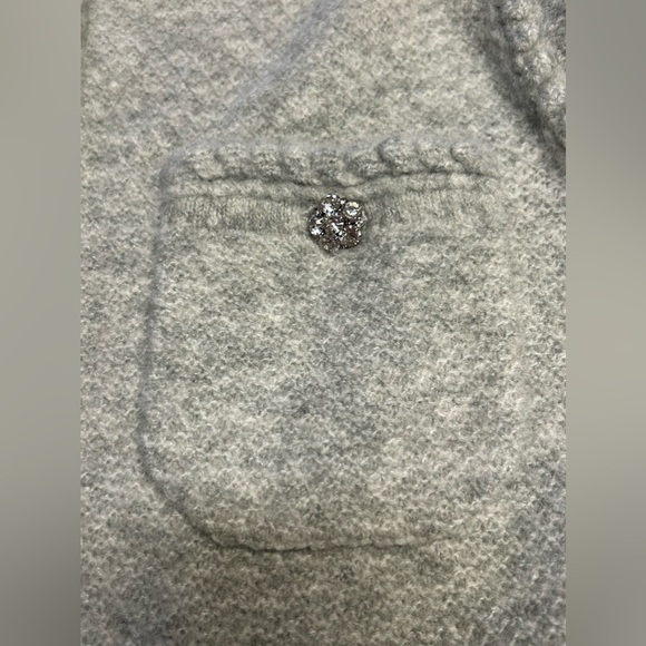 J.Crew Womens Size XL Sweater Preppy Stylish Gray Cardigan Wool Blend New - Picture 9 of 12